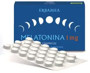 Erbamea Melatonina Compresse 1mg Integratore per il Sonno 90 Compresse