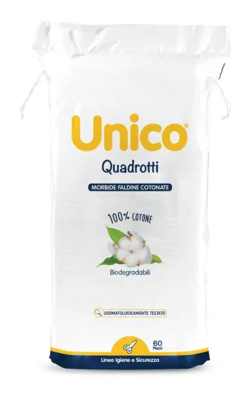 Unico Quadrotti di Cotone 100% 60 Pezzi