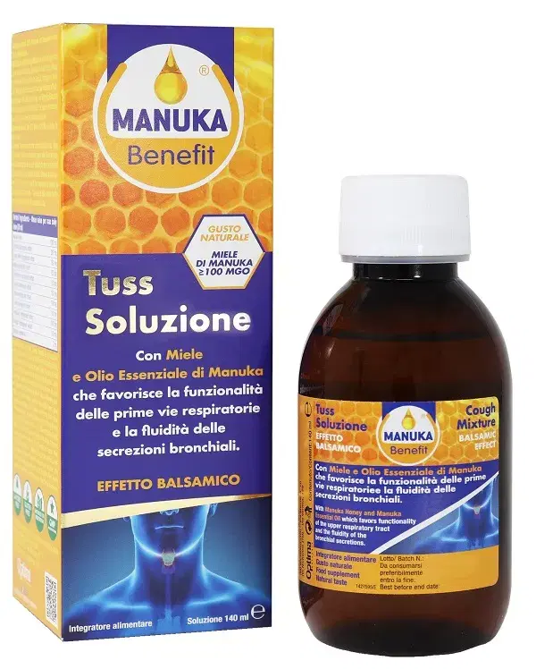 Optima Manuka Benefit Tuss Soluzione Integratore Benessere Vie Respiratorie 140