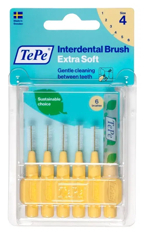 TePe Linea Cura Dentale 6 Scovolini Interdentali Extra Soft Giallo 0,7 mm