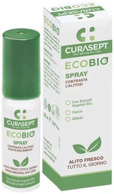 Curasept Ecobio Spray Contro L'Alitosi con Estratti Vegetali Bio 20 ml