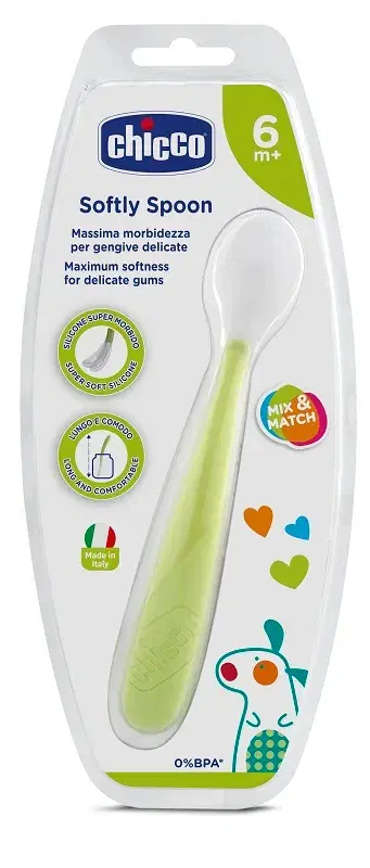 Chicco Cucchiaio Morbido in Silicone 6Mesi+ Verde Up