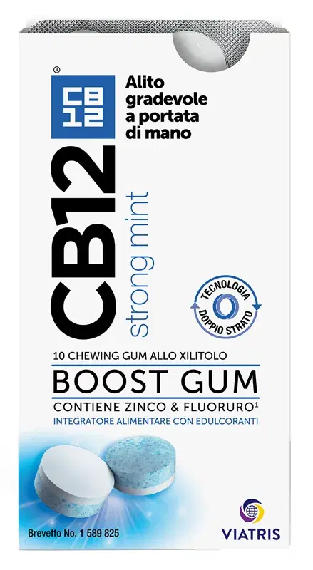 CB12 Boost Integratore Alimentare 10 Chewing Gum allo Xilitolo Alito Fresco 20g