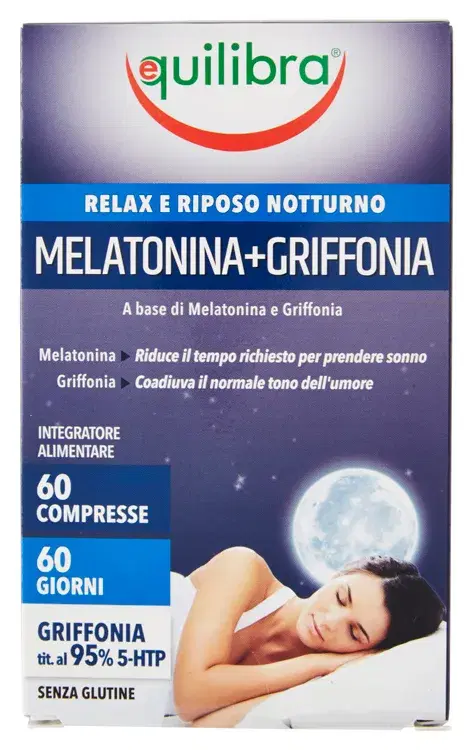 Equilibra Melatonina + Griffonia Integratore Rilassante 60 Compresse