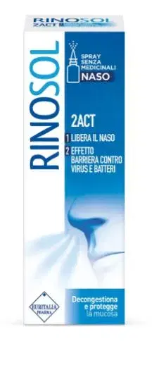 Rinosol 2ACT Spray Nasale Azione Protettiva della Mucosa 15 ml