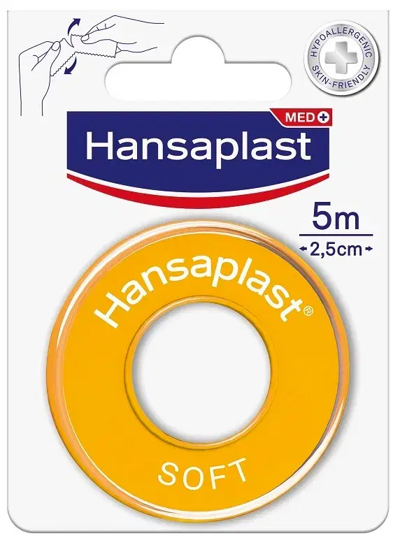 Cerotto Medicato Hansaplast Soft 2,5x500cm 1 Pezzo