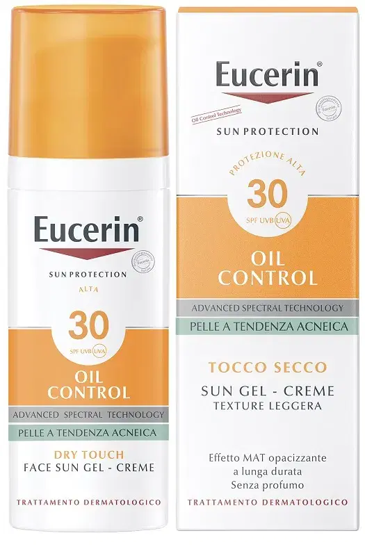 Eucerin Oil Control Sun Gel Creme Protezione Solare Effetto Mat Spf30 50 ml