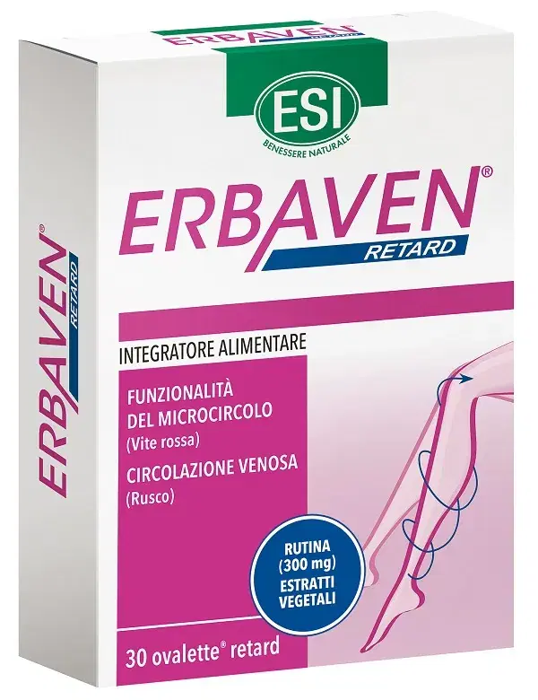 Esi Erbaven Retard Integratore Alimentare Drenante Gambe Gonfie 30 Ovalette