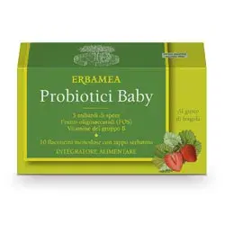 Erbamea Probiotici Baby 10mld Integratore per l'Intestino 10 Flaconcini