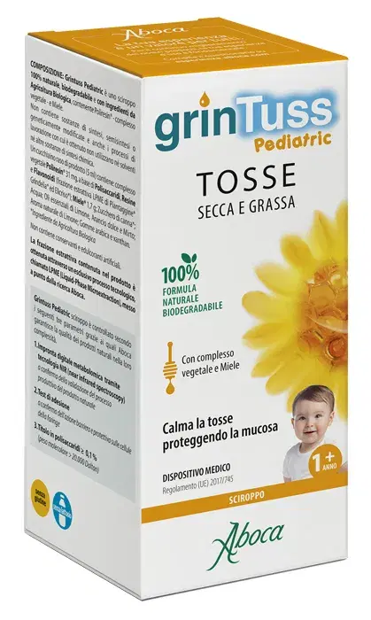 Grintuss Pediatric Sciroppo Bambini per la Tosse Secca e Grassa 180 g
