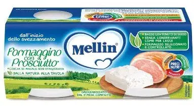 Mellin Omogeneizzato Formaggino E Prosciutto 2 x 80 g