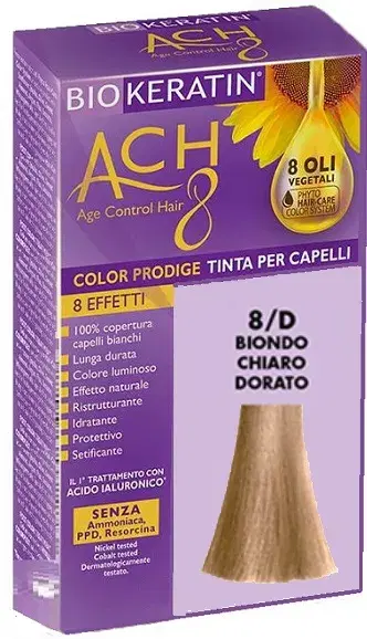 Biokeratin Ach8 Tinta Per Capelli Biondo Chiaro Dorato 8/D