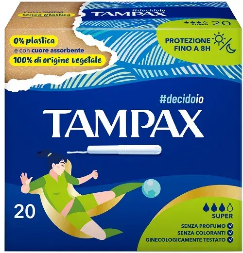 Tampax Blu Box Super Assorbenti Interni Flusso Medio Abbondante 20 Pezzi