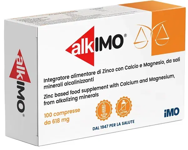 AlkIMO Compresse Integratore di Calcio Magnesio e Zinco 100 Compresse