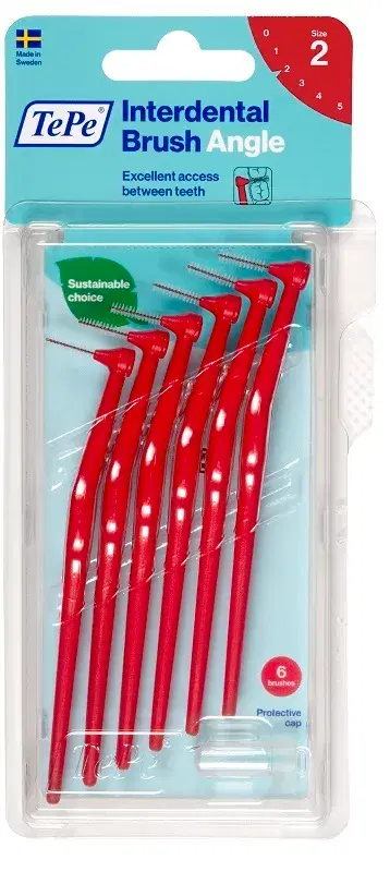 TePe Angle Scovolino Angolato Interdentale Rosso 6 Pezzi 0,5 mm