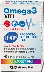 Massigen Omega3 Tripla Azione Integratore 60 Perle