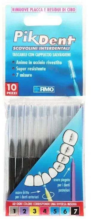 Pikdent Scovolino Interdentale 7 Nero 1,2 mm 10 Pezzi
