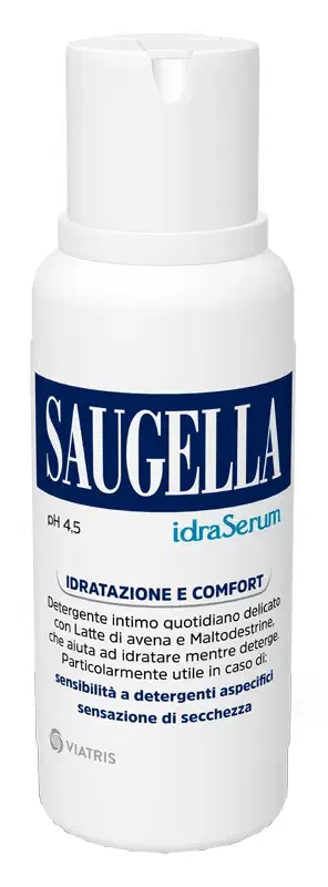 Saugella Idraserum Detergente Intimo Delicato Idratante Restitutivo PH4.5 200ml