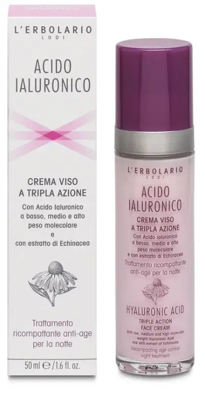 L'erbolario Acido Ialuronico Crema Viso A Tripla Azione Antiage Notte 50ml