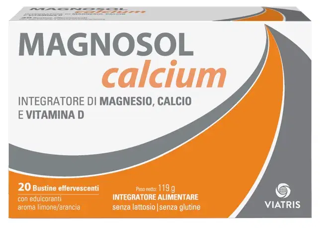 Magnosol Calcium Integratore di Calcio Magnesio e Vitamina D 20 Bustine