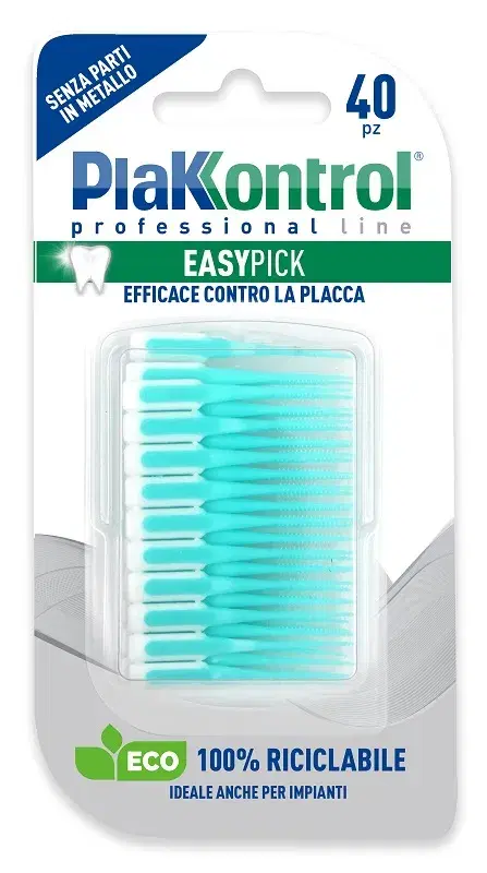 PlakKontrol Easy Pick Scovolino Monouso Rimozione Placca 40 Pezzi