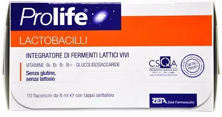 Prolife Lactobacilli Integratore di Fermenti Lattici Vivi 10 Flaconcini