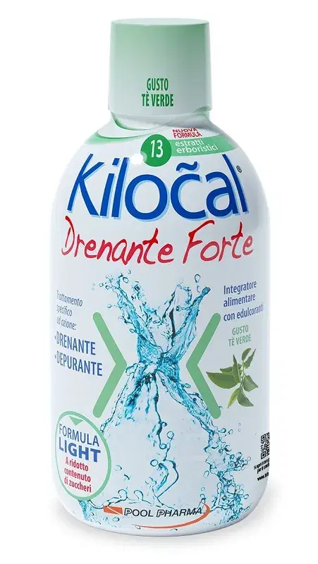 Kilocal Drenante Forte Integratore Alimentare Depurativo Gusto Tè Verde 500 ml