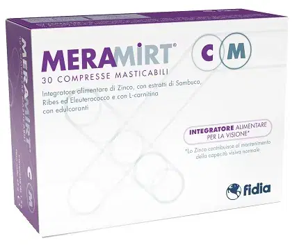 Meramirt Cm Integratore Trofismo dei Muscoli Oculari 30 Compresse Masticabili