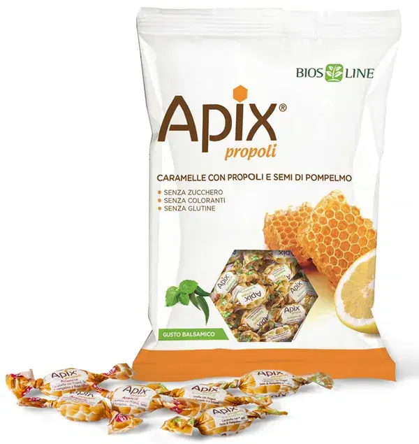 Apix Caramelle Con Propoli Per La Gola Gusto Balsamico Con Semi Di Pompelmo 50 g