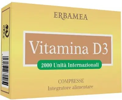Erbamea Vitamina D3 Integratore Alimentare Benessere dell'Organismo 90 Compresse