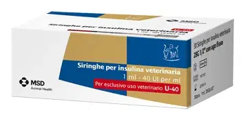 MSD Siringa Per Insulina Veterinaria Con Ago 29G 40 ui/ml 30 Pezzi