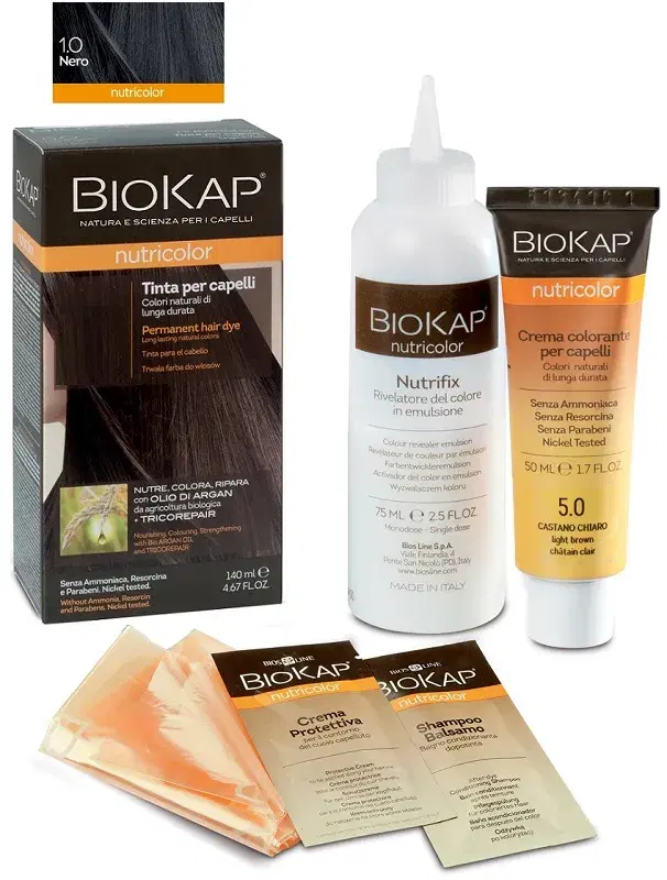 Biokap Nutricolor Tinta Per Capelli Con Olio Di Argan Colore 1.0 Nero