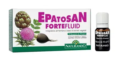 Naturando Epatosan Forte Fluid Integratore per Drenaggio dei Liquidi 10 Flaconi