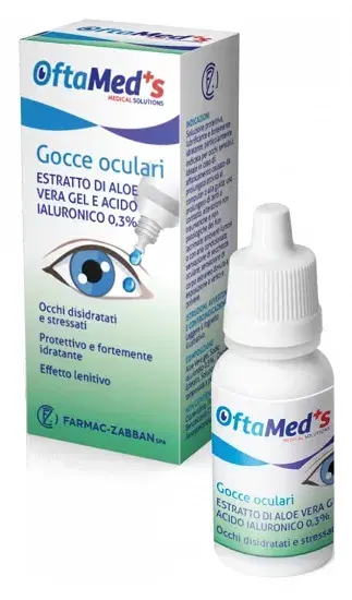 Oftamed's Gocce Aloe Vera E Acido Ialuronico Occhi Disidratati 10 ml