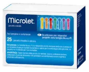 Microlet Pungidito Sterili per la Misurazione della Glicemia 25 Lancette