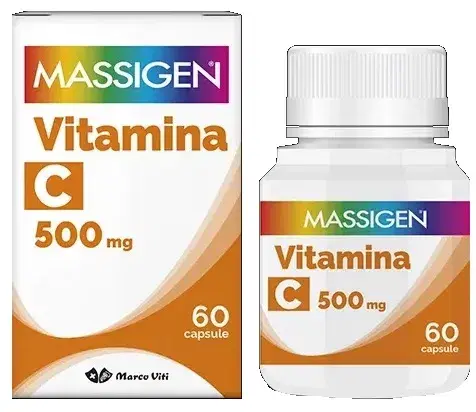 Massigen Dailyvit+ C Integratore di Vitamina C 500mg 60 Capsule