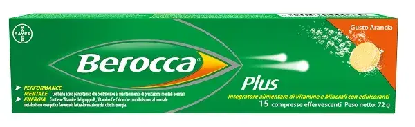 Berocca Plus Integratore Vitamine Minerali per Energia Concentrazione Memoria 15 Cpr Effervescenti