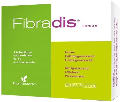 Fibradis Integratore Utile per la Crescita dei Batteri Probiotici 14 Bustine