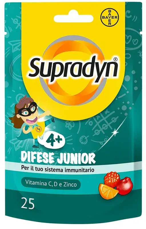 Supradyn Difese Junior Integratore Difese Immunitarie Vitamina C D e Zinco 25 Caramelle