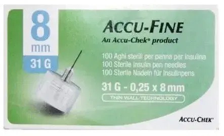 Roche Diabetes Care Accu-fine Aghi per Insulina 31ggx8mm 100 Pezzi