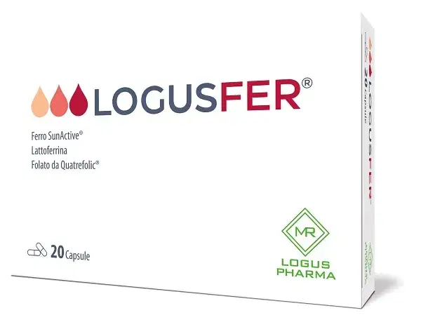 Logusfer Integratore Ferro e Acido Folico 20 Capsule
