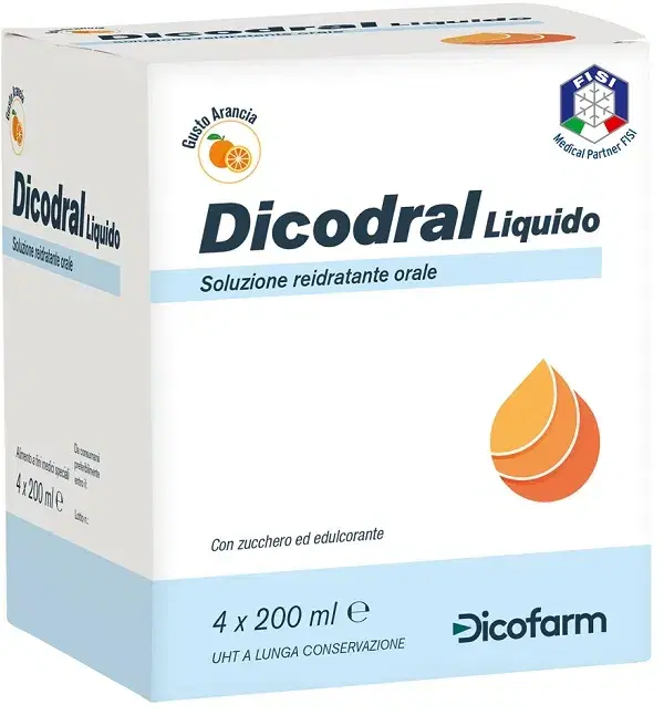 Dicofarm Dicodral Liquido Soluzione Reidratante Orale 4 X 200 ml
