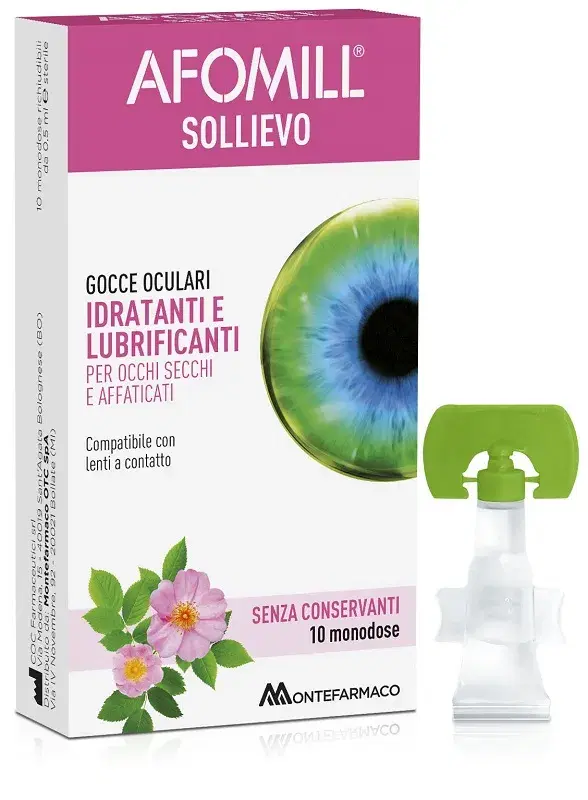 Afomill Sollievo Gocce Oculari con Acido Ialuronico 10 Flaconi