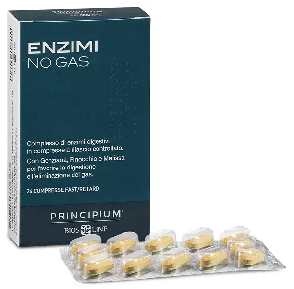 Principium Enzimi No Gas Integratore per la Digestione 24 compresse