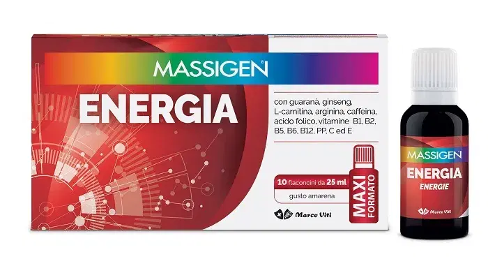 Massigen Energia Integratore Energetico 10 Flaconi Da 25 Ml