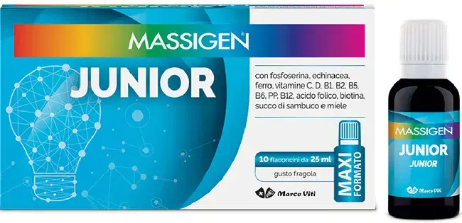 Massigen Junior Integratore Multivitaminico per Bambini 10 Flaconi Da 25 ml