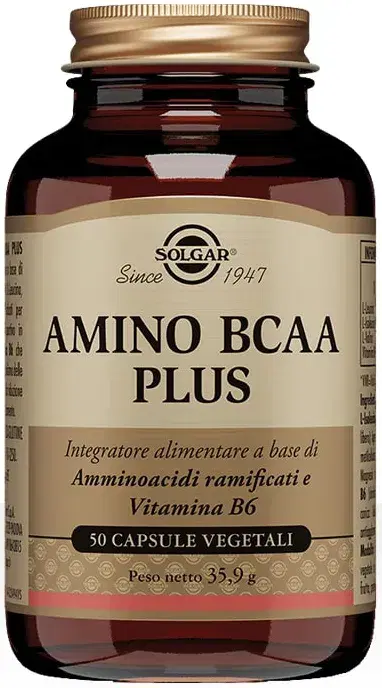 Solgar Amino Bcaa Plus Integratore con Amminoacidi Ramificati e Vitamina B6 50 Capsule