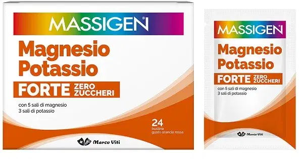 Magnesio Magnesio e Potassio Forte Zero Zucchero 24 bustine gusto Arancia Rossa