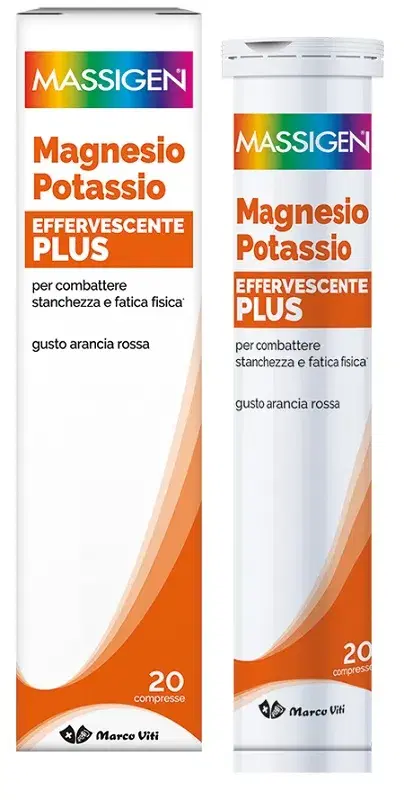 Massigen Magnesio e Potassio Plus Integratore 20 Compresse Effervescenti
