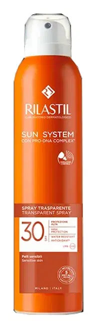 Rilastil Sun System SPF30 Spray Solare Corpo Trasparente Nebulizzante 200 ml